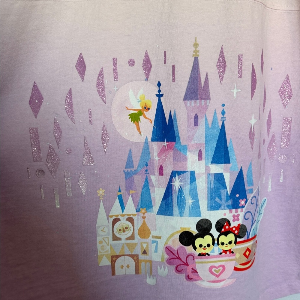 Disneyland Adult Spirit Jersey Joey Chou XL Pink Purple Gradient Fantasyland EUC - Picture 8 of 14